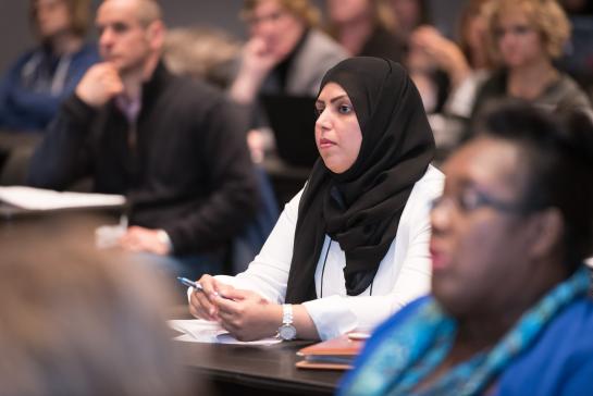 People learning at session