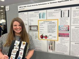 Sarah Hornback with her presentation on education