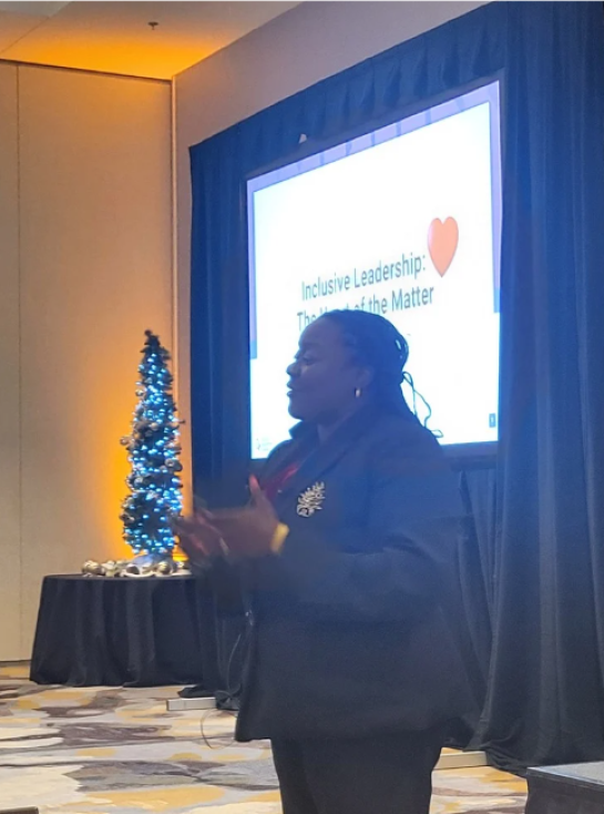 woman speaking on inclusive leadership